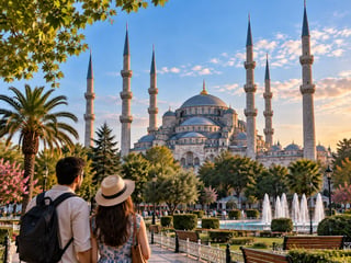 Golden Hour Views Of The Blue Mosque