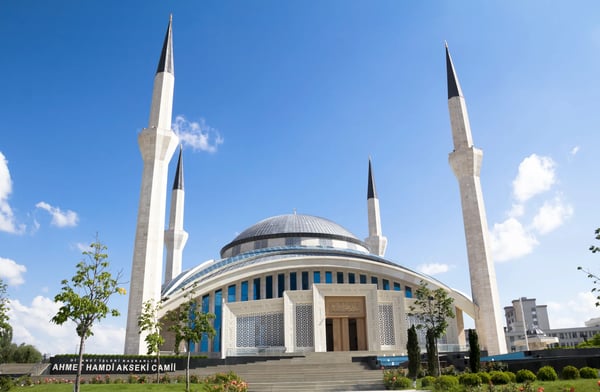 ahmet hamdi akseki mosque new and modern mosque of the capital city in ankara turkey