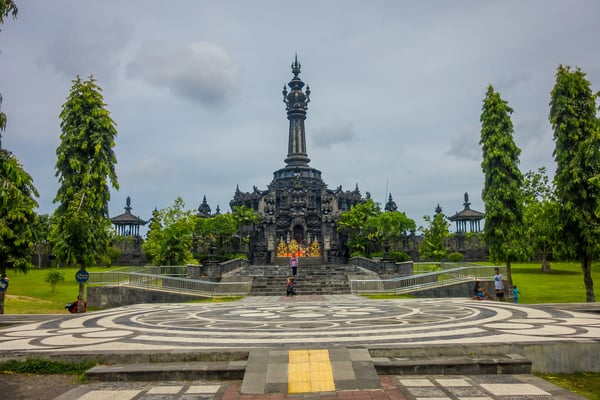 bali indonesia panoramic landscape traditional balinese hindu temple bajra sandhi