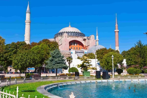beautiful view of hagia sophia in istanbul turkey