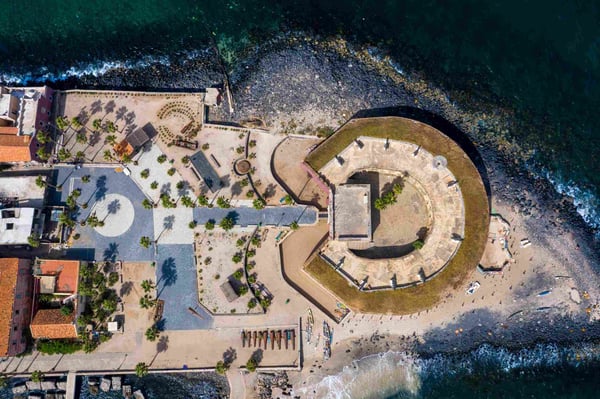 Aerial view of Goree Island Dakar Senegal