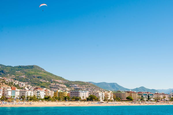 Alanya city and beach of Cleopatra