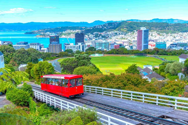 Cable car on the way to Wellington botanic gardens