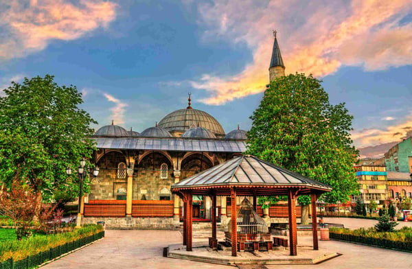 Caferiye Mosque at sunset in Erzurum