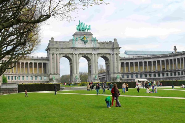 Cinquantennaire Park in Brussels in spring