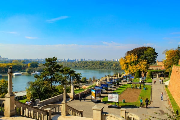 Danube and Sava river view from Kalemegdan Castle