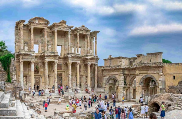  Ephesus Library of Celsus in antique city 