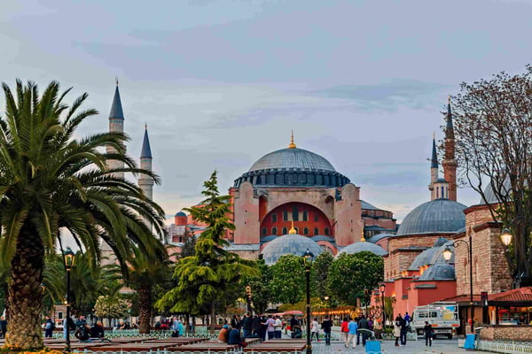  Hagia Sophia view from park at the Sultanahmet area 
