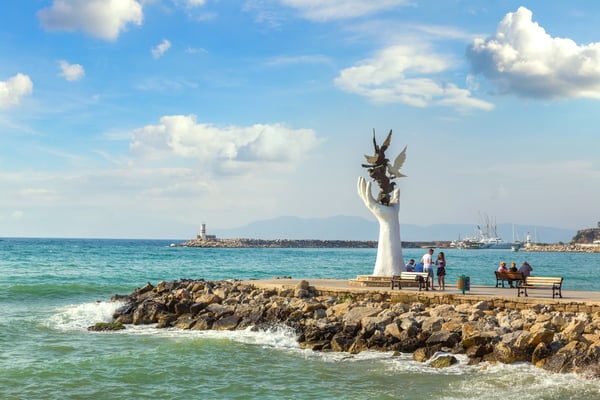 Hand of Peace Sculpture in Kusadasi Turkey