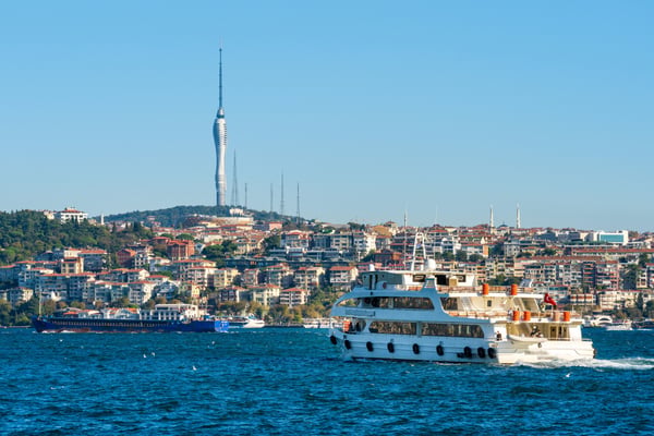 Istanbul city and Camlica hill in Turkey 