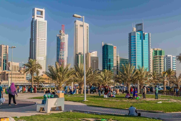 Kuwait City from the Corniche park