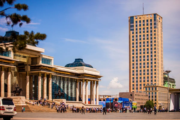 Looking towards Chinggis Square the center of the city