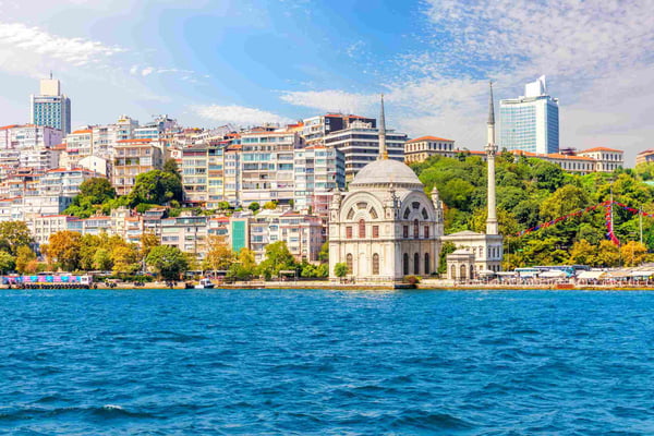 Molla Celebi Mosque and Istanbul buildings