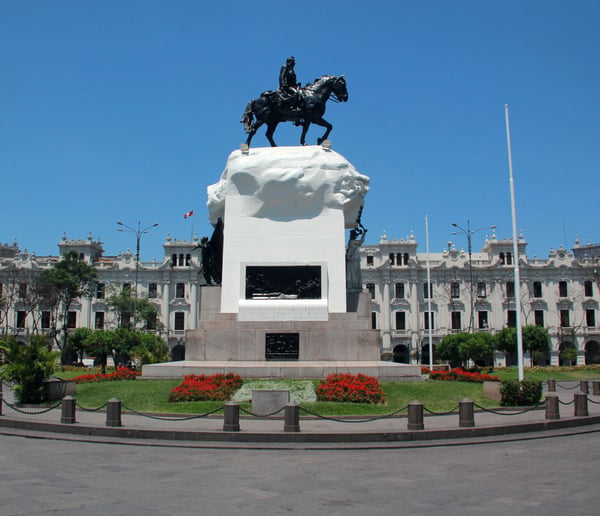 Monument to Jose de San Martin in Lima Peru