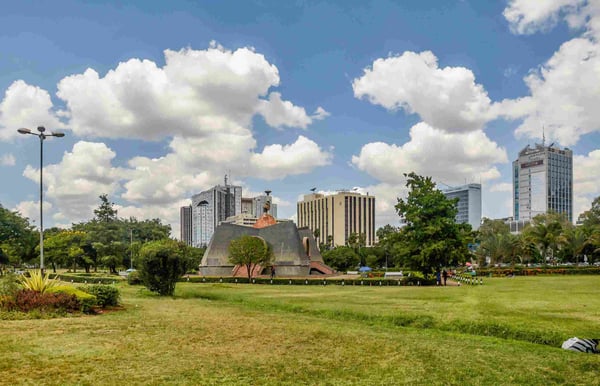 Nyayo Monument in Central Park in Nairobi