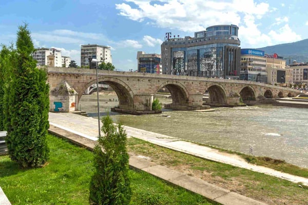 Old Stone Bridge and Vardar River Skopje