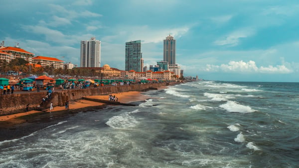 Panorama of Colombo with ocean view