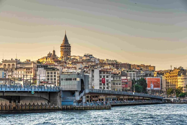  Panoramic view of Galata Bridge and Galata Tower 