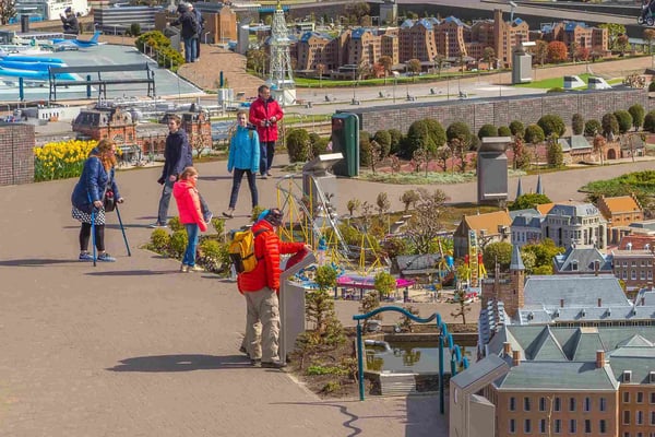 People at Madurodam park and tourist attraction