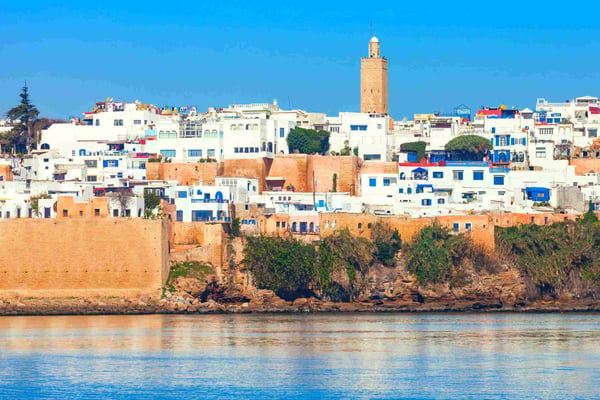  River Bou Regreg seafront and Kasbah in medina of Rabat 