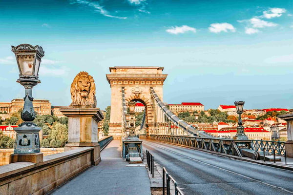 Szechenyi Chain Bridge one of the most beautiful bridges of Budapest 