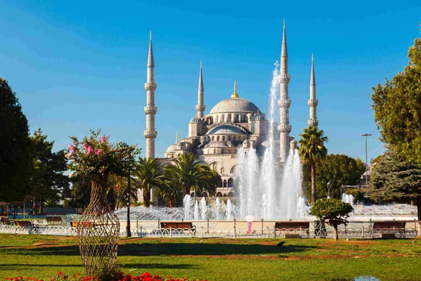 The Blue Mosque on background Istanbul Turkey