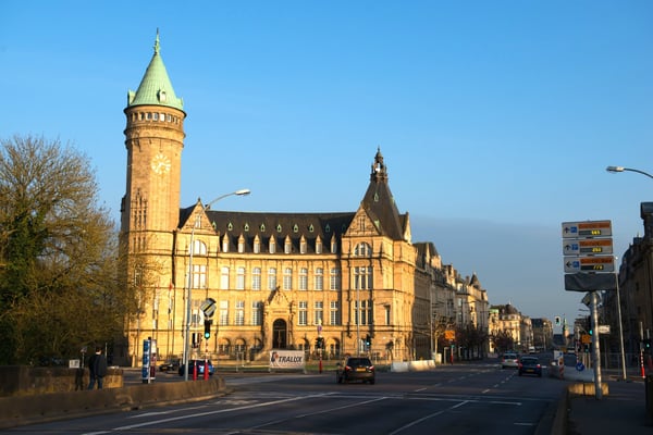 Tower of the state owned savings bank LUXEMBOURG CITY