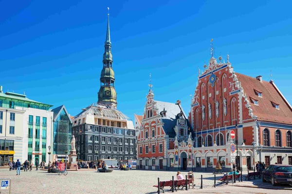 Town Hall Square in Riga Latvia