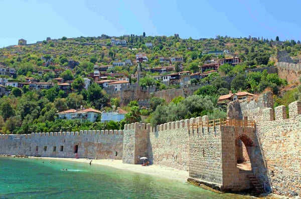 Turkey Ruins of Ottoman fortress in Alanya