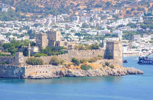 View to the Bodrum Castle of St Peter from the Windmills hill 