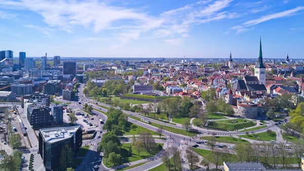 aerial view of tallinn estonia