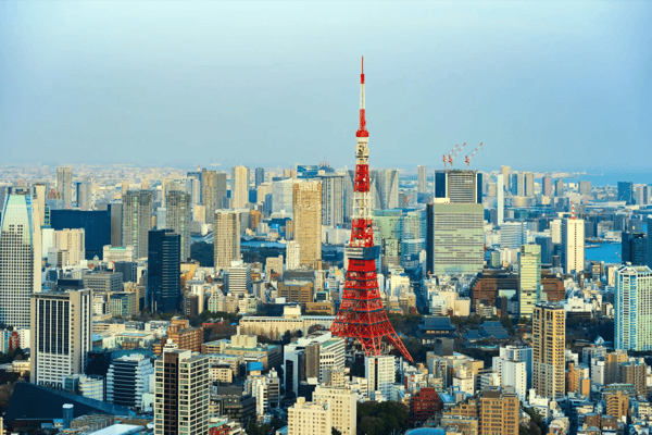 aerial view of tokyo city japan 