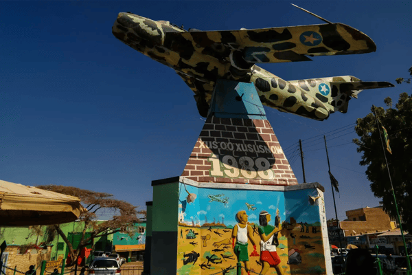 aircraft monument in the center of hargeisa 
