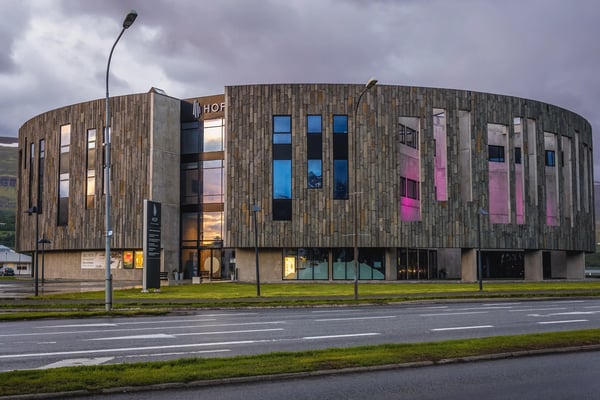 akureyri iceland hof building in akureyri city in northern part of the country