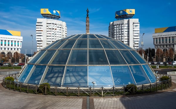 almaty kazakhstan the republic square and monument of independence of kazakhstan