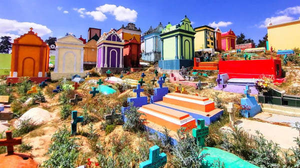 amazing colorful cemetery in chichicastenango guatemala