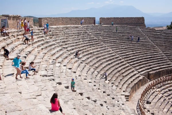 amphitheater in the ancient city of hierapolis pamukkale turkey 