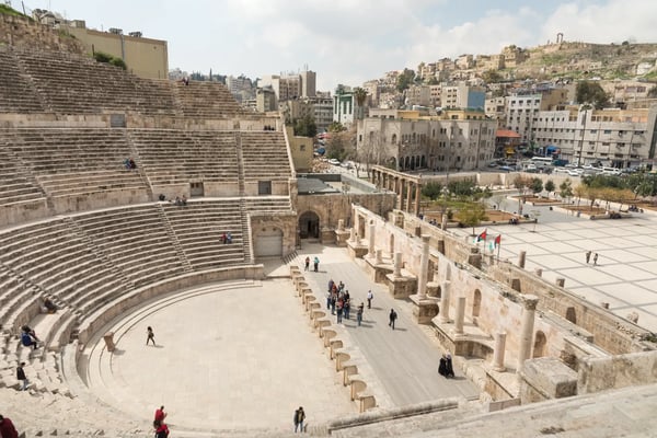 ancient roman theater located in capital of jordan amman