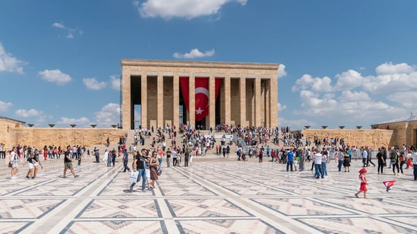 anitkabir mausoleum of ataturk with people visiting the great leader ataturk turkey