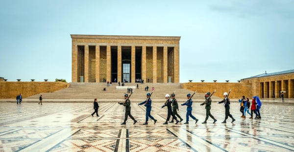 ankara turkey changing of the guards in mausoleum of mustafa kemal ataturk the