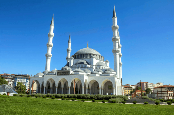 ankara turkey view of ulus melike hatun mosque newly constructed mosque