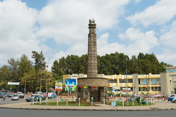arat kilo monument at the meyazia square in addis ababa ethiopia 
