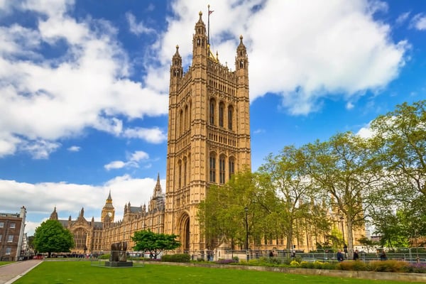 architecture of the westminster palace in london uk
