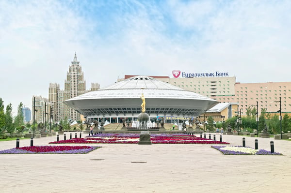 astana kazakhstan republic building as ufo modern building of circus is in city astana