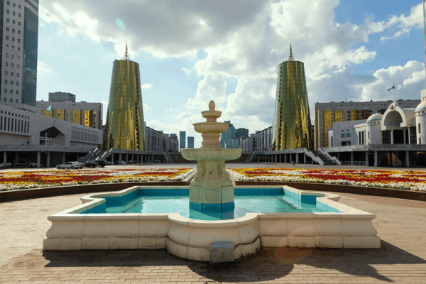 astana kazakhstan the construction of glass and concrete on the main square called the