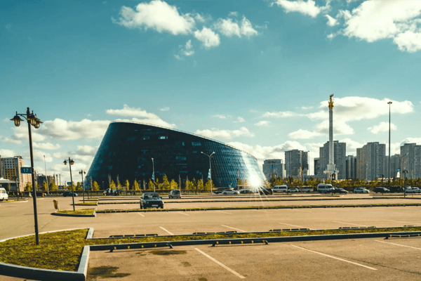 astana kazakhstan the shabyt palace of creativity building nicknamed the dog bowl