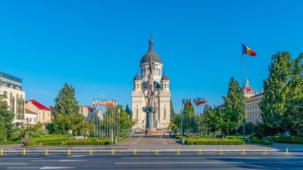 avram iancu square and the dormition of the theotokos cathedral the most famous romanian