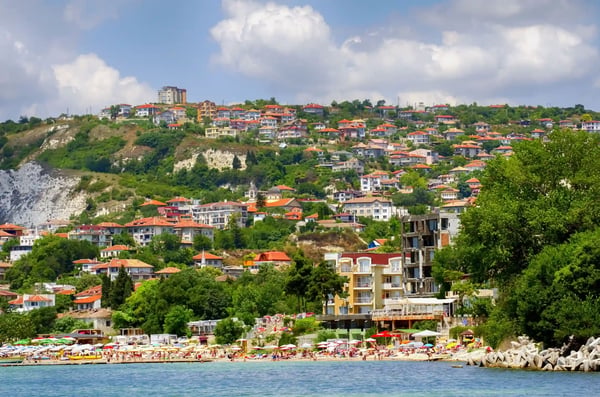 balchik coastal veiw from sea bulgaria