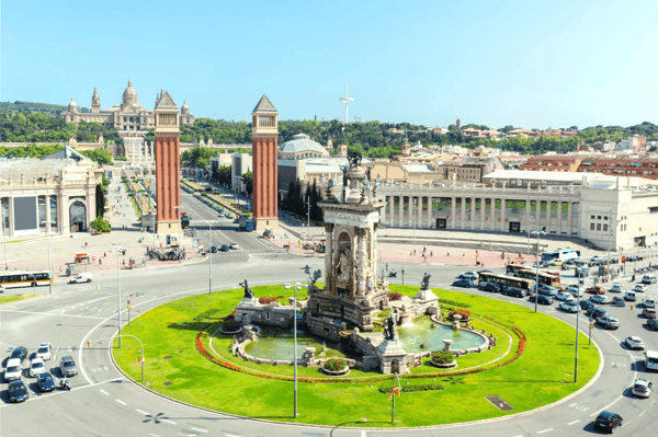 barcelona spain view of espana plaza