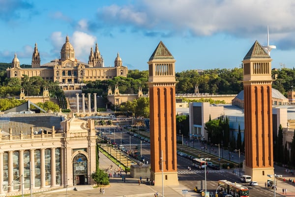 barcelona spain view of the center barcelona spain in a summer day 